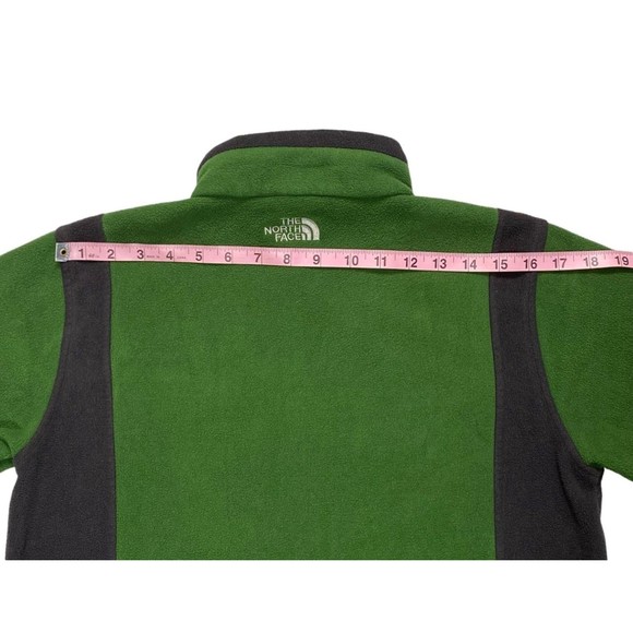 North Face Boys Large Green Black Sweater Full Zip Front Pockets Vintage Jacket - Picture 10 of 10